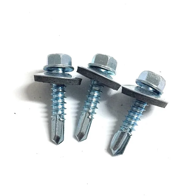 5.5mm Diameter and 25mm Long Hex Head Bonded EPDM Washer Self Drilling Zinc Coating Screws