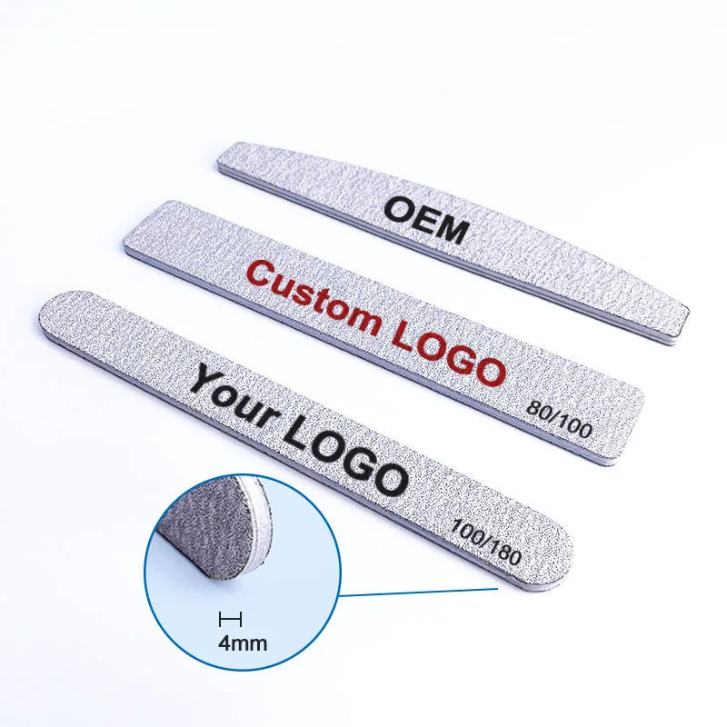 Professional Suppliers Custom 80 100 180 240 Half Moon Nailfile Washable Jumbo Zebra Nail File