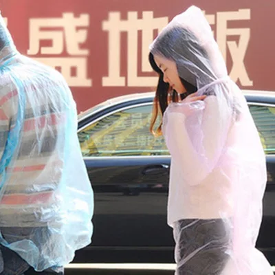 One-time Raincoat Fashion Hot Disposable PE Raincoats  Rainwear Travel Rain Coat Rain Wear Travel Rain Coat