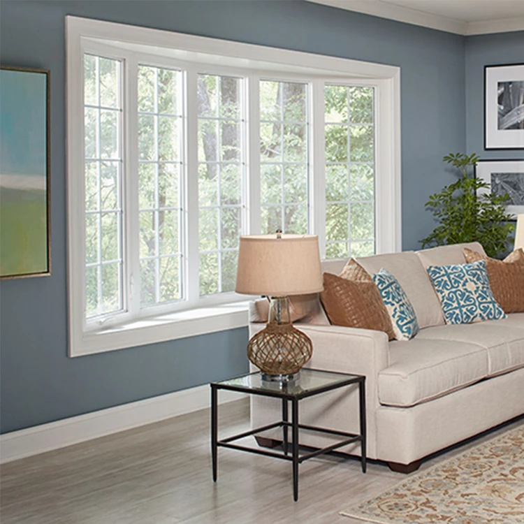 Glass Windows Plastic In Bay Shape For Project Upvc/Pvc Small Sliding Window