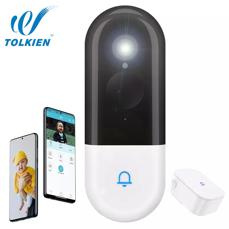 HD 1080P Video doorbell Smart intercom monitor Security Wireless Wifi 2MP ring Camera with 5000 Amh battery Door Bell Camera