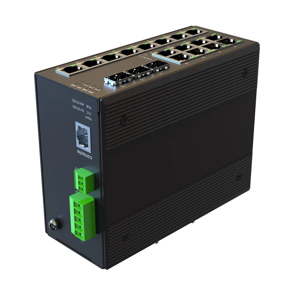  19 порт полный гигабитный 90W коммутатор питания через Ethernet 1000 м DC 44-57 вольт управляемый промышленный коммутаторы 8-портовый POE 3 для программирования в производственных