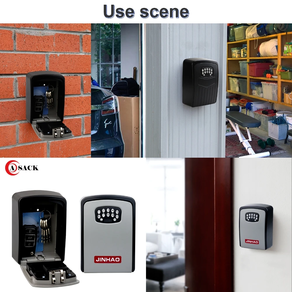 Asack G3 waterproof intelligent digital door lock box security smart keys keeper estate fine metal wall safes bluetooth key box