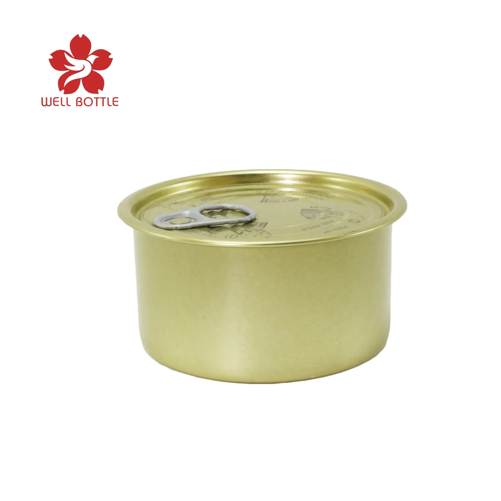 in stock 2 pieces empty tuna tin can for fish caviar sardine with easy open lid push ring T-211B
