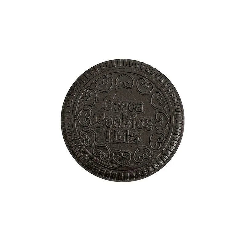 Hot Selling Oreo-like Chocolate Biscuit Shape Pocket Mirror with Comb Mini Sized Bi-folding Mirror Perfect for Photo Shooting