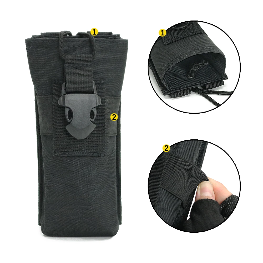 Tactical Molle Radio Holder Walkie Talkie Pouch Waist Bag Two Ways Nylon Radio Pouch Mag Pocket