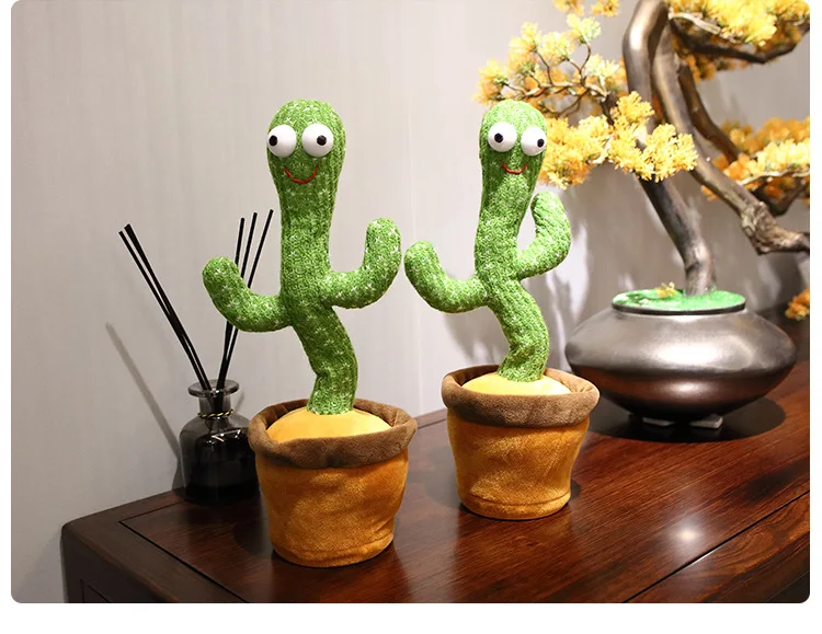 Rechargeable Electric Wholesale Talking Singing Recording And Glowing English Song Shake Dacing Catcus Arabic Cactus