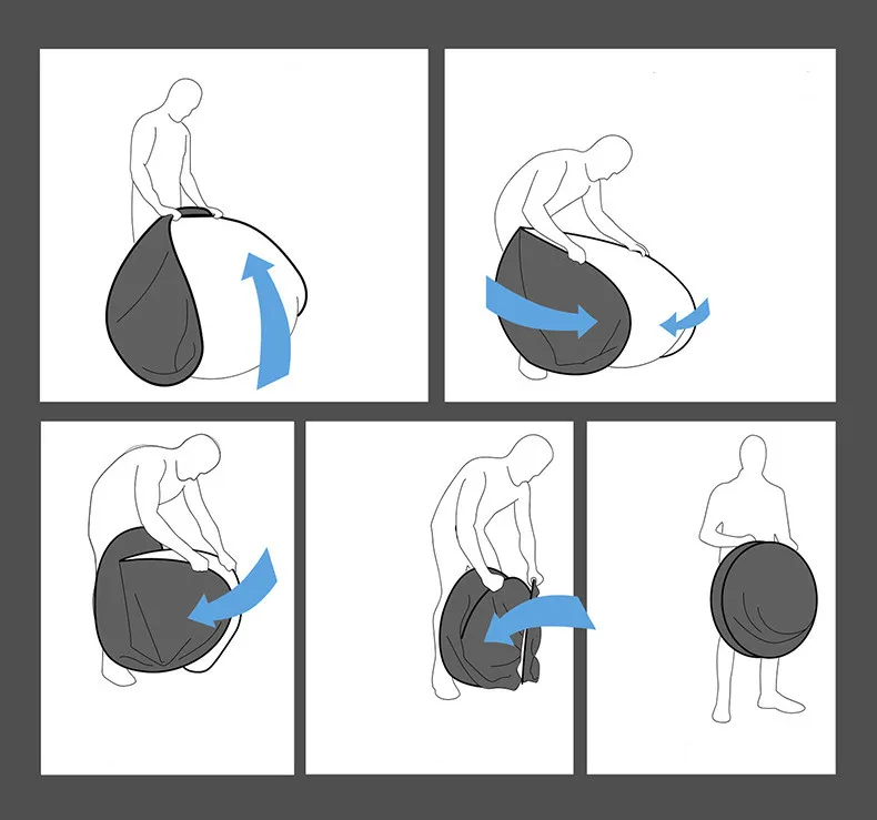 Collapsible Double Side Blue Green Screen Solid Color Photography Backdrop Polyester Online Live Stream Video Studio Backgrounds