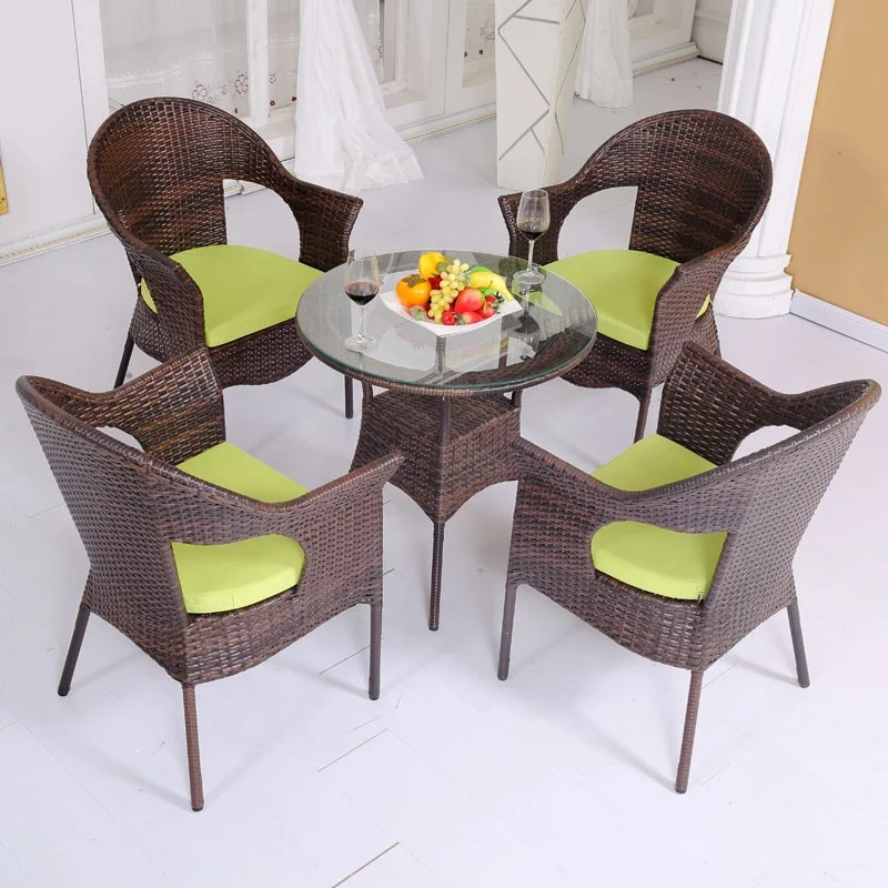 Rattan furniture dining table and chair