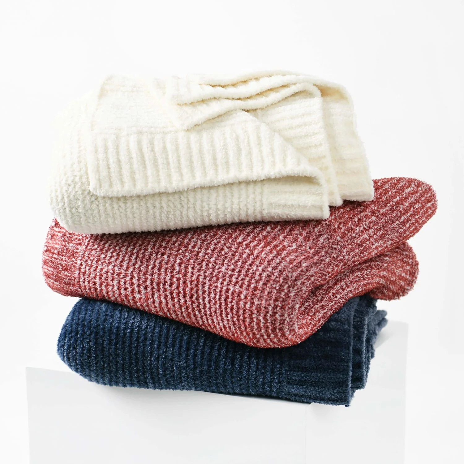 China custom logo rug blanket sofa cover weighted soft warm winter breathable knit chenille striped lined textured mustard throw