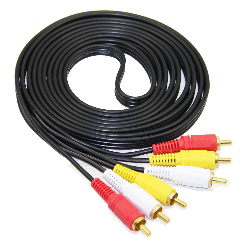 1.5M/3M/5M/10M/20M 3 RCA To 3 RCA Male to Male Audio TV DVD Video Adapter AV Splitter Cable
