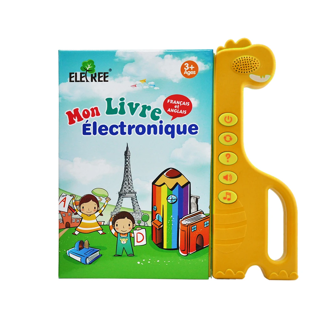 Livres Pour Enfants Cadeau Kid Baby Children Educativa 200 Basic Words Audio Musical French Bilingual Sound Books With Light
