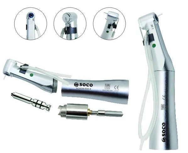 SOCO Dental implants products push botton contra angle 20:1 reduction spray outer water handpiece for implant