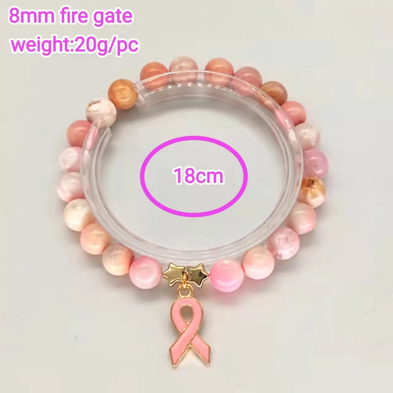 KDB8469 wholesale pink stone bracelet breast cancer awareness bracelets