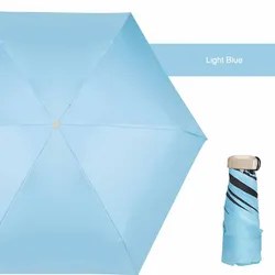 Low MOQ Sun Protection UV Travel Portable Mini Folding Pocket Compact White Anti-UV Pocket Mini UV Protective Umbrella  for Girl