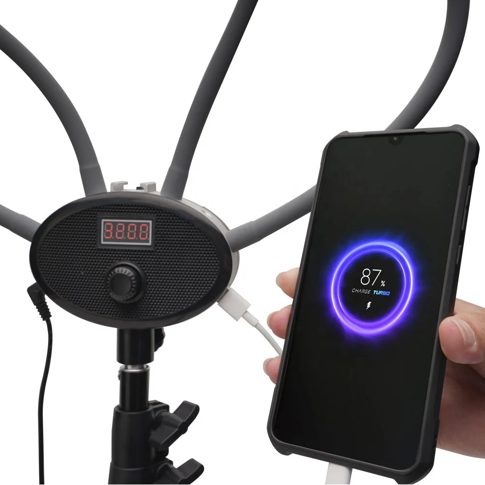 professional audio video &amp lighting four arms battery led video light 90W dimmable home use face beauty equipment (new)