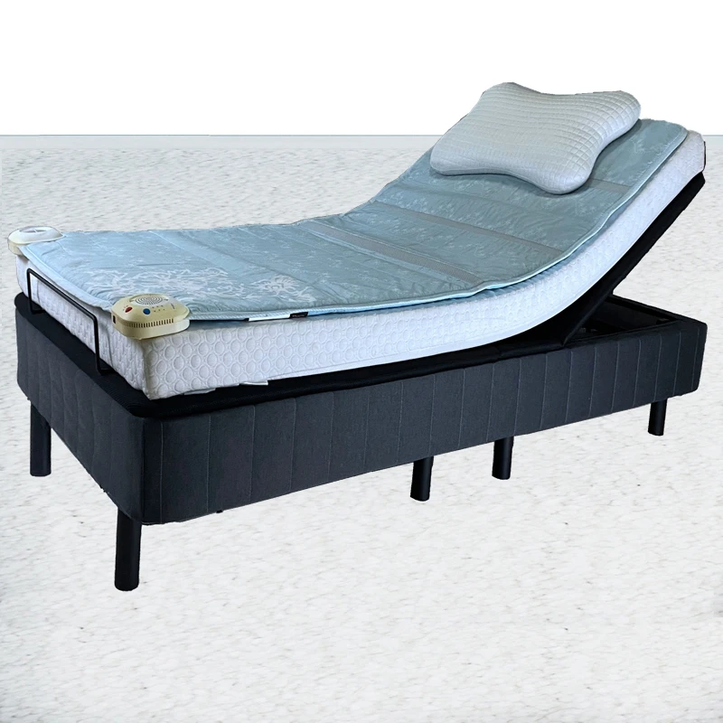 foldaway guest size double electric adjustable bed rail frame with 8 legs