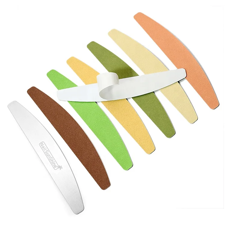 Пилка для ногтей из нержавеющей стали, 1 шт. + 10 шт. сменных наждачных бумажных вкладышей, набор для маникюра, 8 цветов в наличии, Набор сменных наждачных бумажных вкладышей