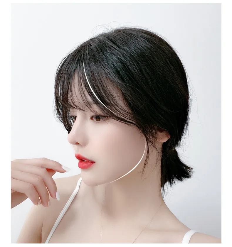 
200 Density High density Virgin Human Hair bangs wig For Vendors Wholesale Price Virgin Human Hair Bob Wholesale China Headband 