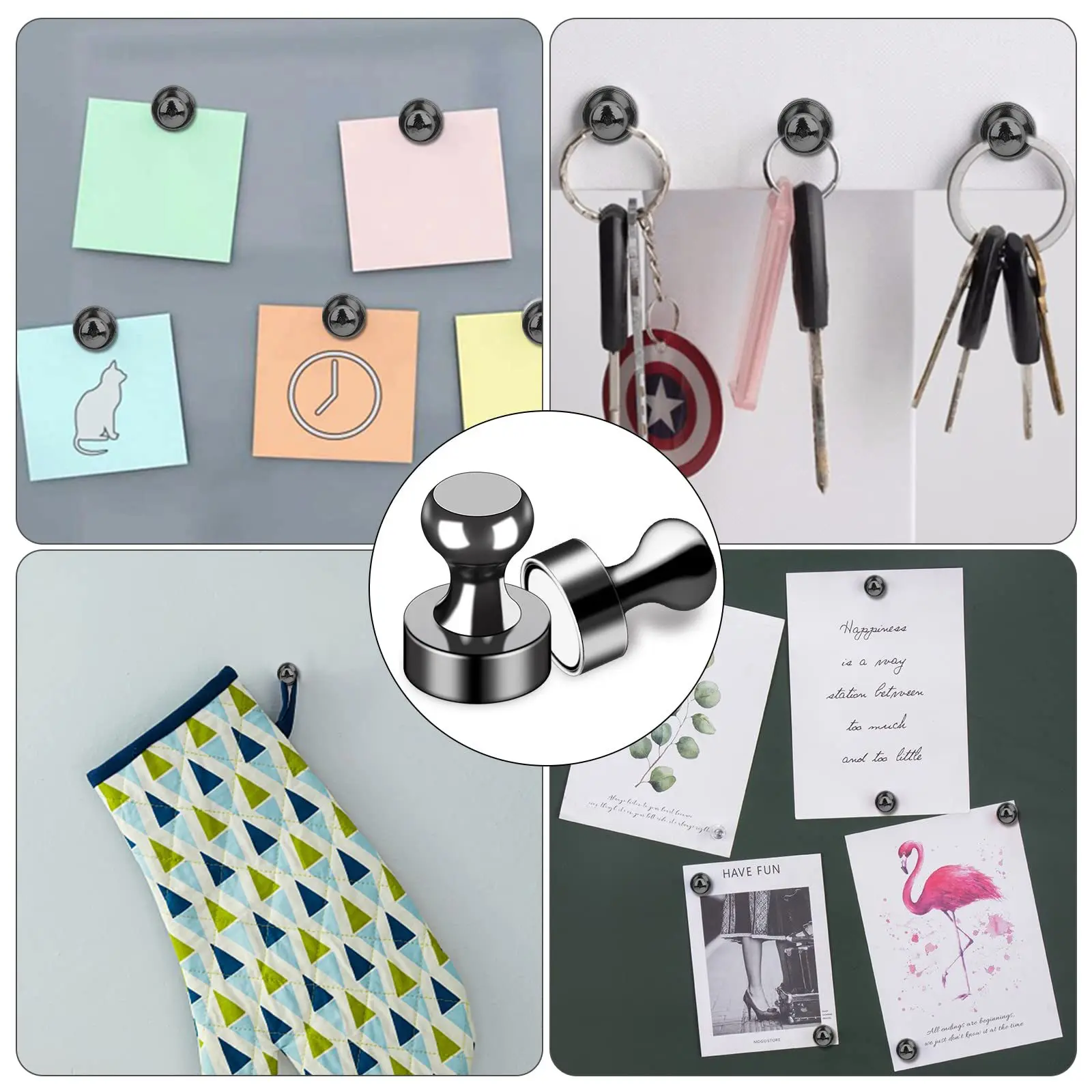 Heavy Duty Rose Gold Brushed Nickel Whiteboard Kitchen Magnetic Push Pins Thumb Tacks Strong 3D Fridge Magnet Customised