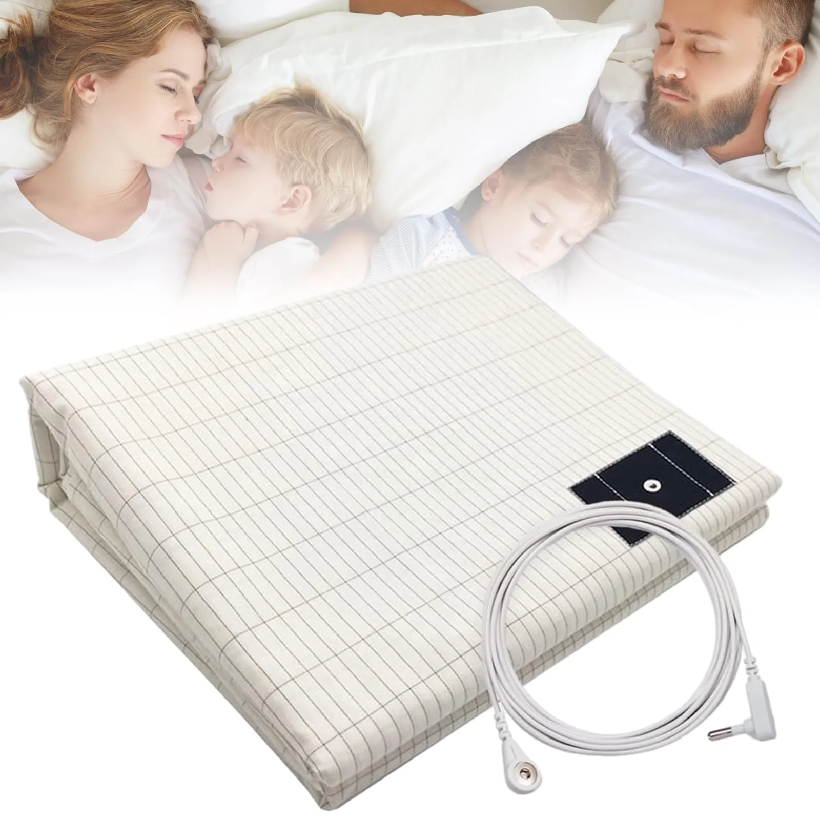 Double bed linen cotton fabric grounding mat anti-static bed linen organic cotton fabric earth cushion sheet