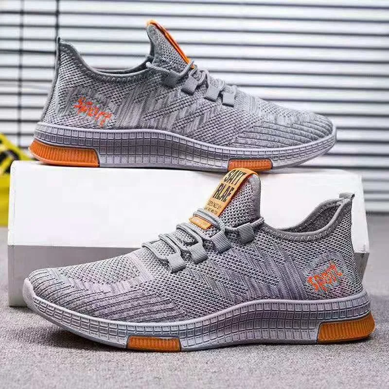 new fashion breathable mesh upper material soft elastic band sport shoes casual cool men shoes and running sneakers