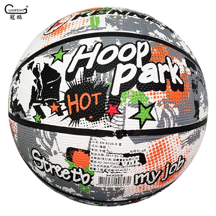 Custom Design Rubber Basketball Official Size 7 Colorful Rubber Training Basketball