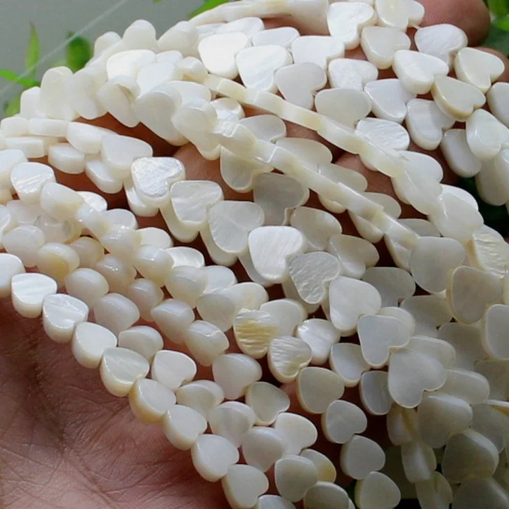 Wholesale 10mm Nature Heart Star Water Drop Shape Shell Beads Strand Natural White Drop Shell Beads