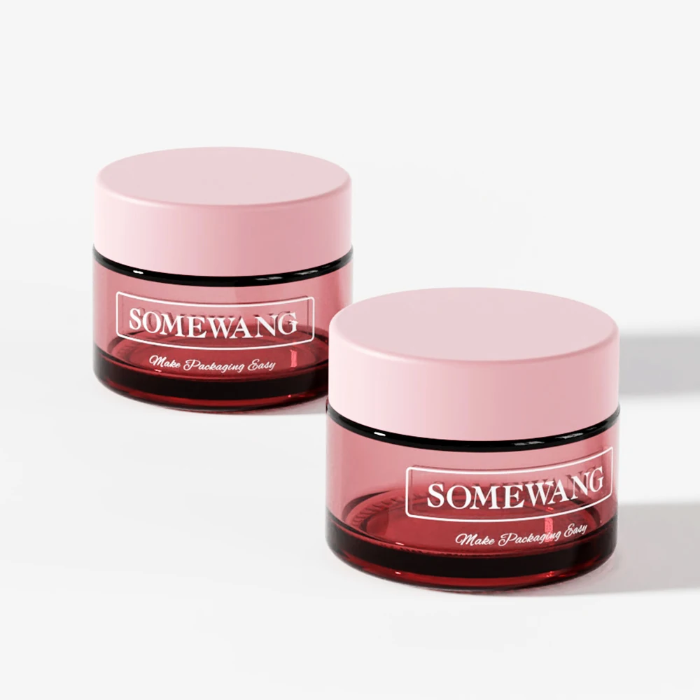 Glass Jar Wholesale Cosmetic Glass Plastic Screw Cap Round, Mason for Cream , Frosted Cream Glass Packaging 50g 100g Black