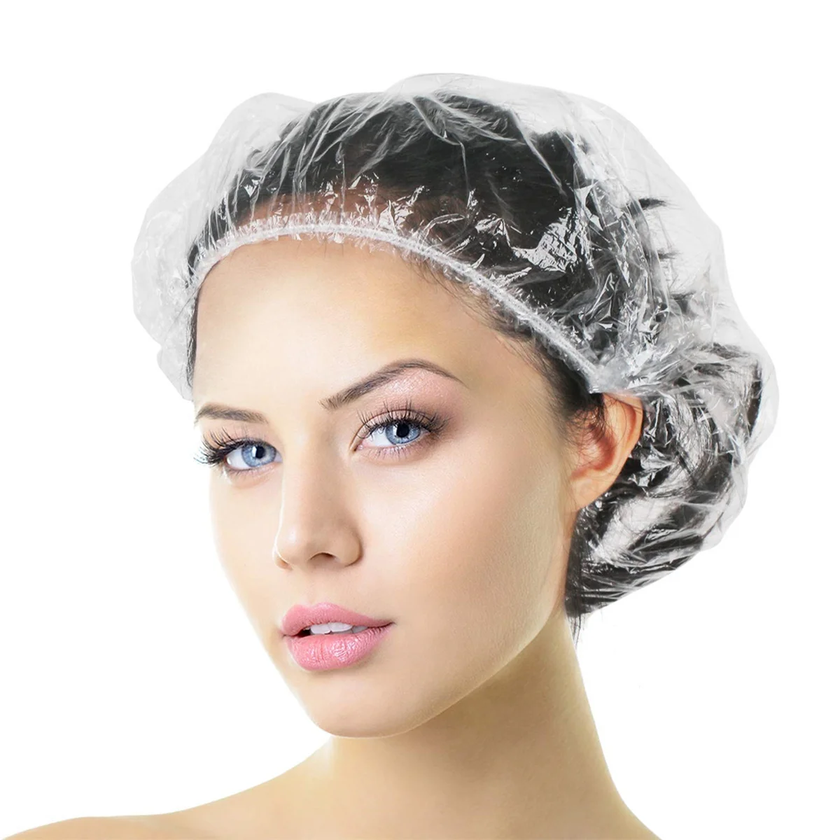 Factory Directly Adults PE Plastic Hotel Transparent Waterproof  Hair cover Cleaning Disposable Shower Cap