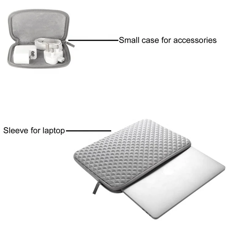 Factory Wholesale Diamond Laptop Sleeve Waterproof Neoprene Laptop case Custom Business laptop bag