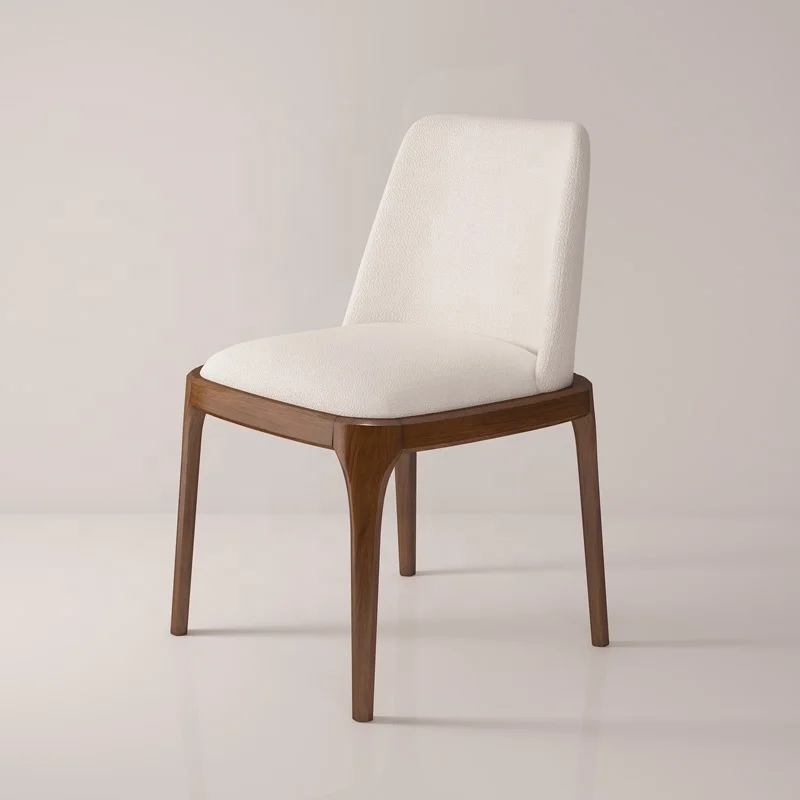 Wholesale Price European Modern Walnut Wood Feet Restaurant Armless Luxury French Dining