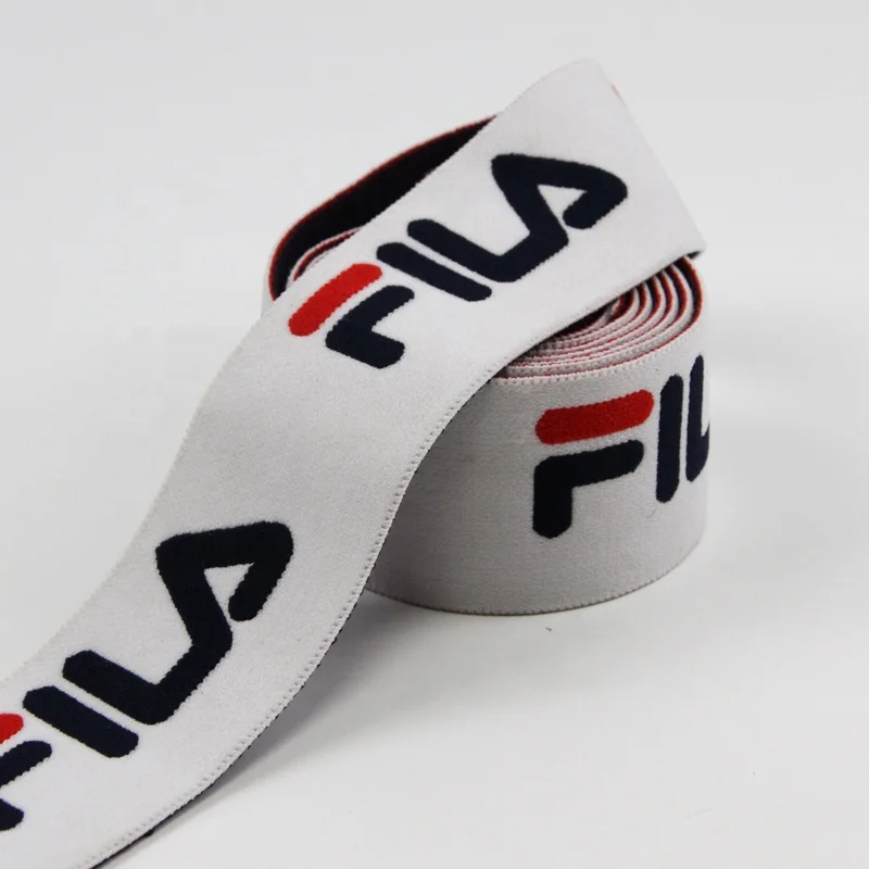 Custom Elastic Band Strap Soft Jacquard LOGO Woven Polyester Jacquard Logo Elastic Webbing For Underwear and Waistbands