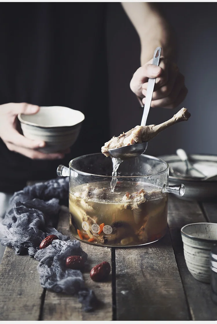 1.3л 1.5л домашняя термостойкая боросиликатная кухонная посуда кухонные инструменты для приготовления супа стеклянный горшок с крышкой