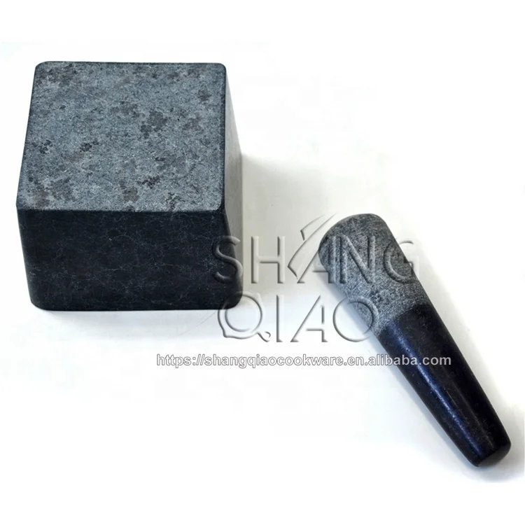
Polished Surface Square Mortar and Pestle Set Granite 