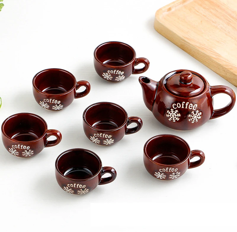 Traditional Porcelain Porcelain Teapot Set With Flower Decal And Pattern In Gift Boxes For Wedding Gifts