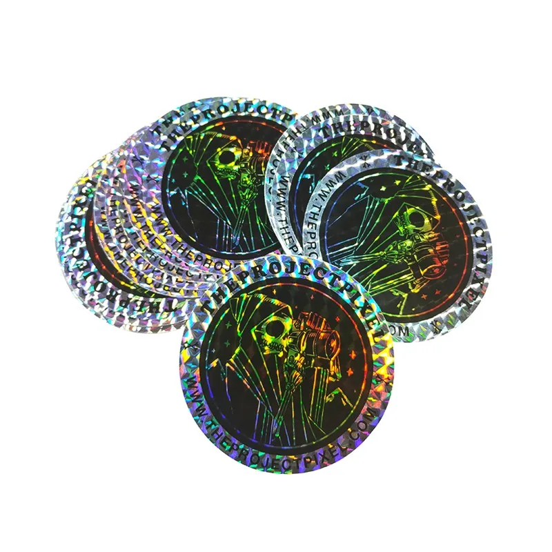 Custom Logo Printed Prismatic Vinyl Sticker Label,Adhesive Individual Waterproof Stickers
