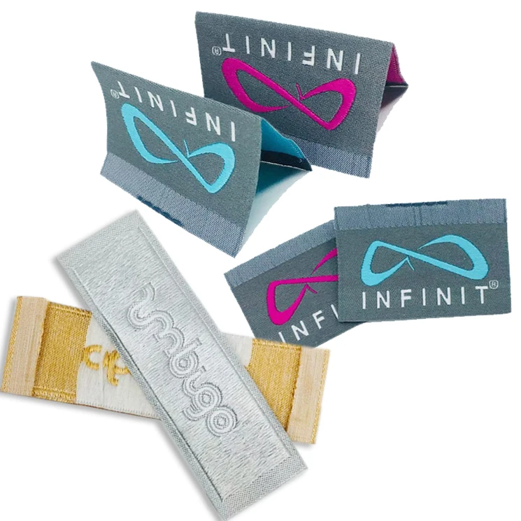 Custom Clothing Brand Name Logo Weave Fabric Woven Label From China Garment Labels Maker Woven Labels Recycled