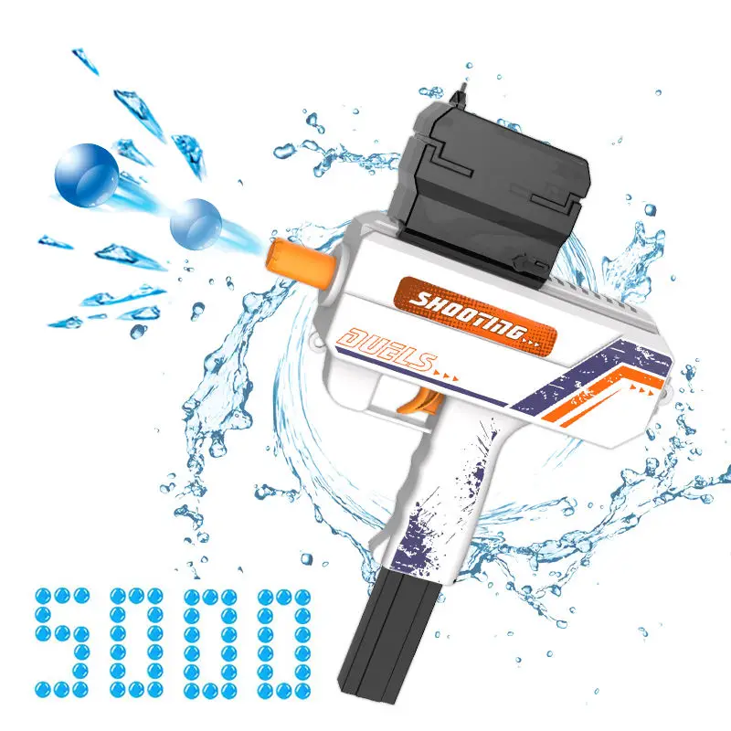 Automatic Shooting Game Gun Toy with Light Up UZIS Splatter Ball Gun Electric Gel Ball Blaster Gun For Boys Students