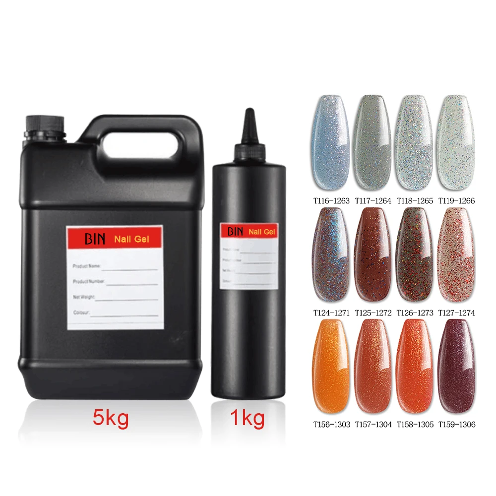 BIN Wholesale HEMA free NO TPO Formula Base Clear Raw Semi-material of UV Gel Nail Polish Builder gel 1 KG To Mix Color Pigment