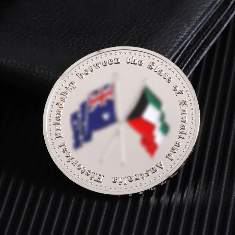 Custom Design Metal Challenge Gold Coin Enamel Challenge Coin Silver Coins