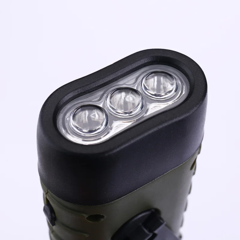 Mini Emergency LED Solar Hand Crank Dynamo Flashlight Torch Powerful Torch Camping Light