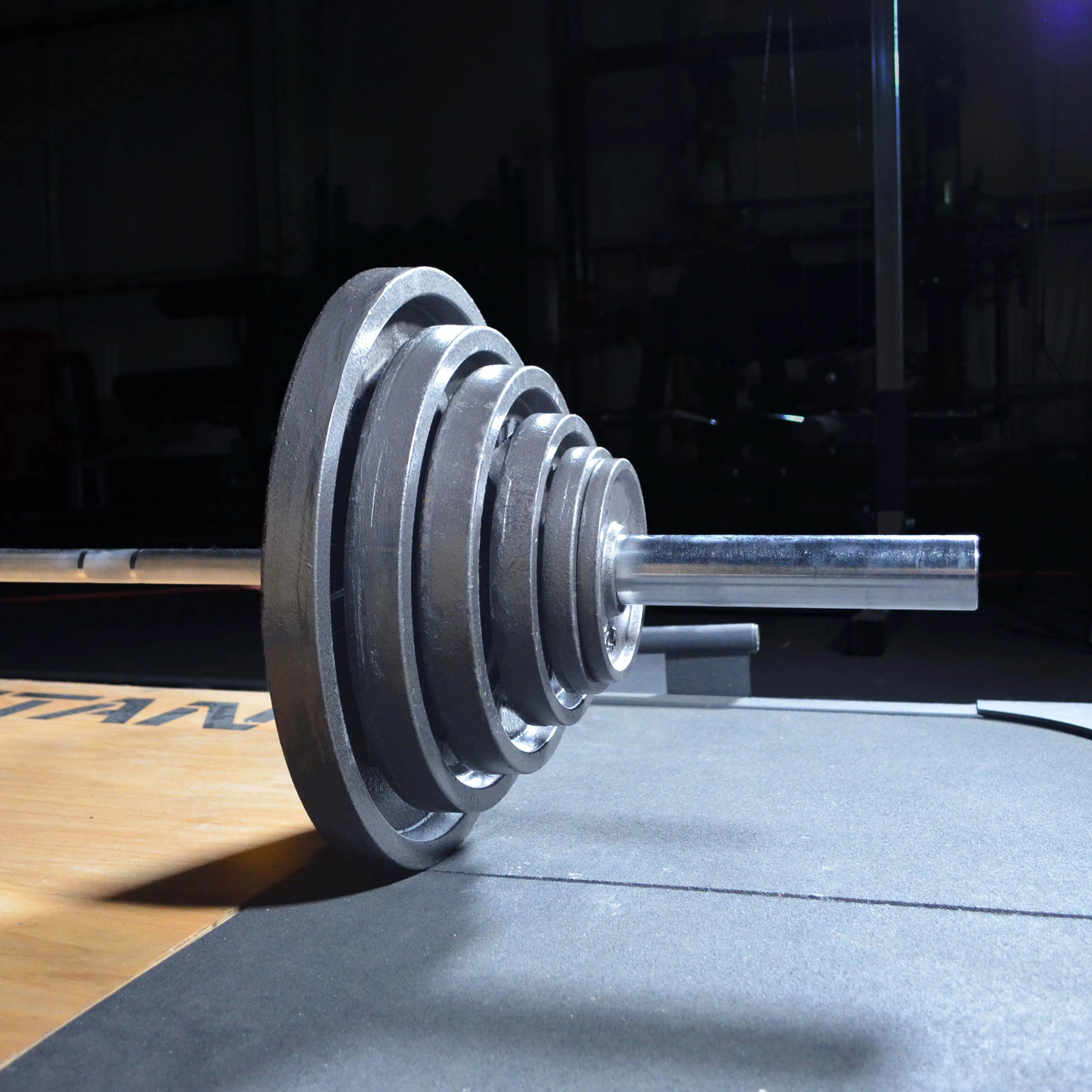 
45LB OLP Cast Iron Barbell weight lifting plates Bumper Plates disc 