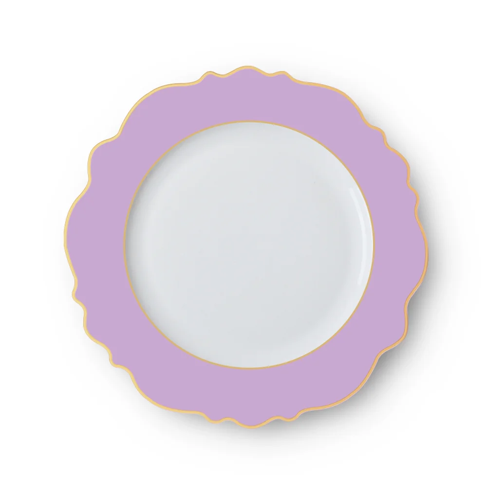 Irregular disc none printed style on glaze decoration in glaze decoration  24 k Heraeus decal paper customized logo
