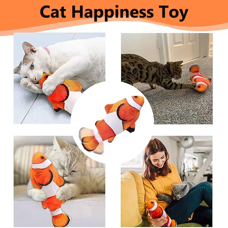 USB Electric Moving Dancing Fish Cat Toy  soft Catnip Cat Chew Toy Simulation Interactive Floppy Fish Cat Toy