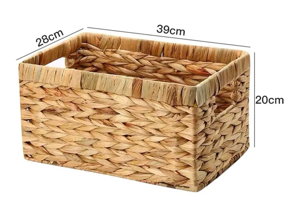 Wholesale Beige Storage Square Round Paper rope braiding Storage Baskets Rectangular Wicker Baskets with Built-in Handle Basket