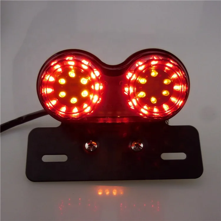 Универсальный задний фонарь для мотоцикла E-mark задний фонарь с двумя глазами и круглым задним фонарем модификация E-mark задний фонарь универсальный задний фонарь