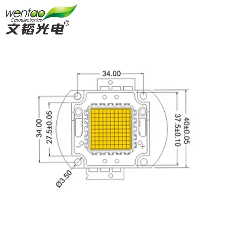 two colors cob 50w 100w led chip high power led beads for led repair for street lamp