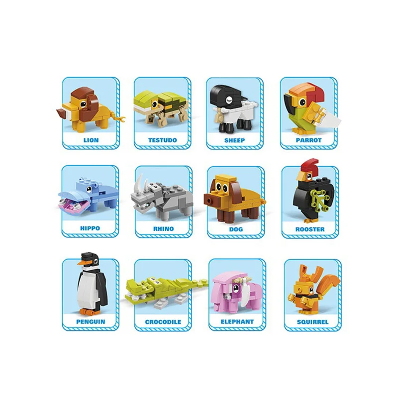 Factory DIY Plastic building blocks animal egg toys surprise small toys for kids party