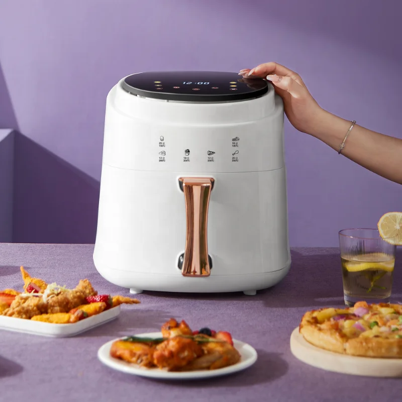 Fast Delivery 8L 1400W 2023 Smart Touch Screen Pink Custom Oil Free Electric Deep Fryer Hot Air Fryer
